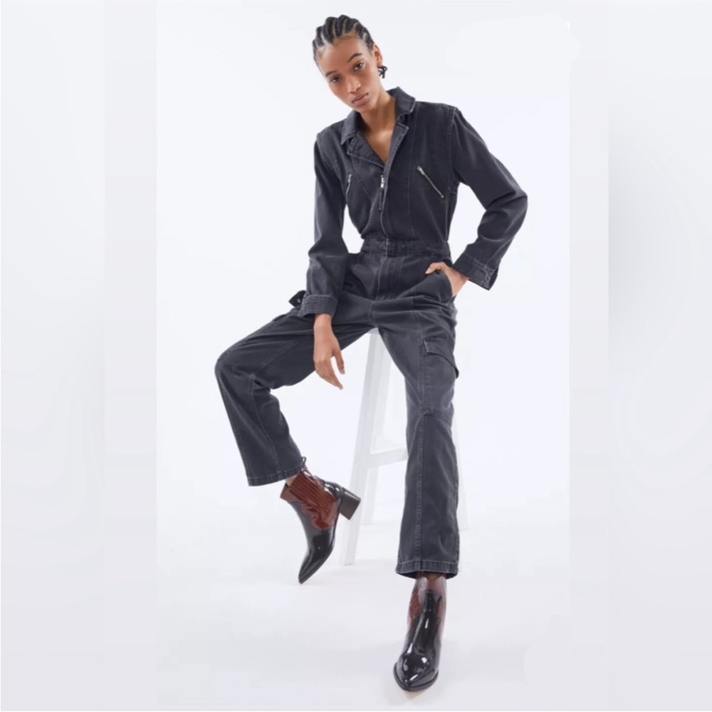 Urban Outfitters BDG Black Denim Zipper Jumpsuit Sz M